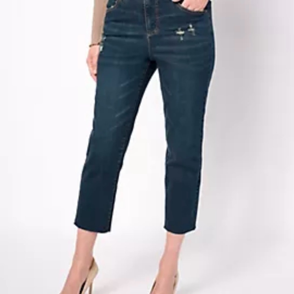 Studio Park x Amy Stran Regular Distressed Hem Indigo Jean